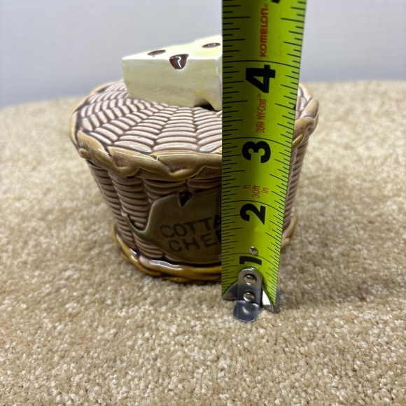 1960s MCM Tilso Retro Lidded Cottage Cheese Dish Bowl Wicker Style Base Japan 4” - Picture 6 of 6